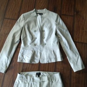 EUC White House Black Market Linen style suit